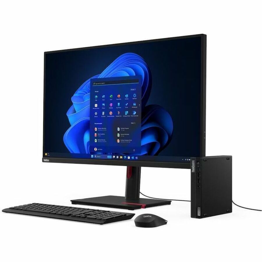 Lenovo ThinkCentre M70q Gen 5 Right side with Screen View